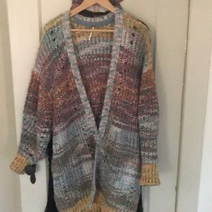 Free people long collarless jacket/blazer